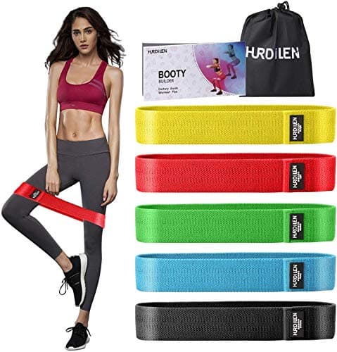 Hurdilen Resistance Loop Bands, Resistance Exercise Bands for Home Fitness, Stretching, Strength Training, Physical Therapy, Pilates Flexbands, Natural Latex Workout Bands for Legs and Butt, Set of 5