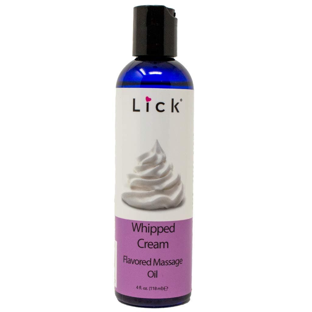 Lick Whipped Cream Flavored Massage Oil – Light Dessert-Inspired Edible Massage Oil, Body-Safe Formula with Vitamin E, Silky Glide for Couples Massage Moments, 4 oz