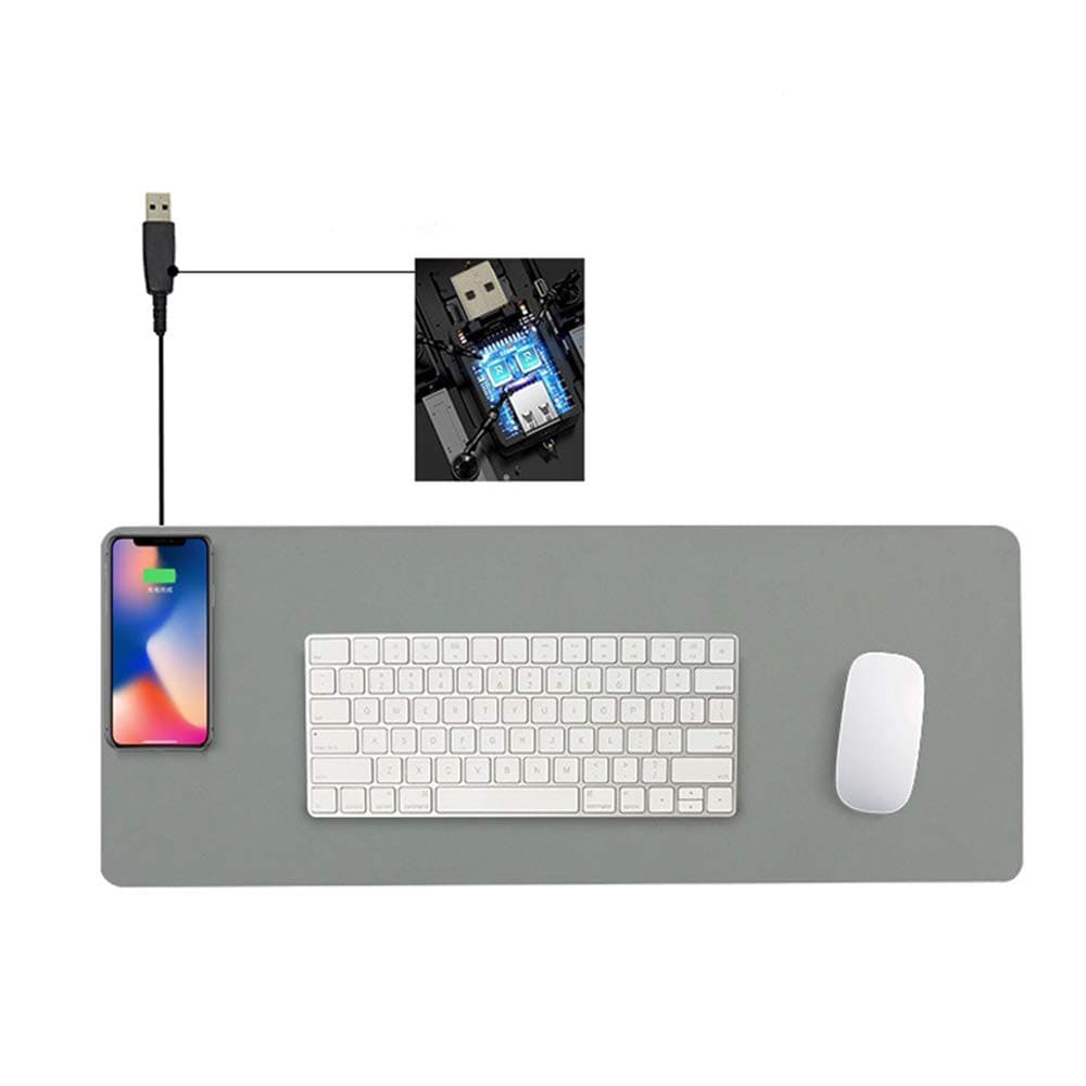 Qi Wireless Charging Mouse Pad 10W,2 in 1 Wireless Fast Charge, Extended Soft Gaming Keyboard Mat, for All Qi-Enabled Devices