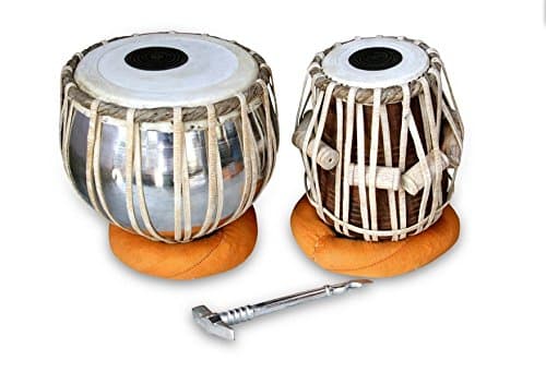 HANDMADE PROFESSIONAL QUALITY TABLA DRUM SET, STEEL BAYAN, SHEESHAM WOOD DAYAN, GREAT SOUND WITH TUNING HAMMER, CUSHIONS & COVER