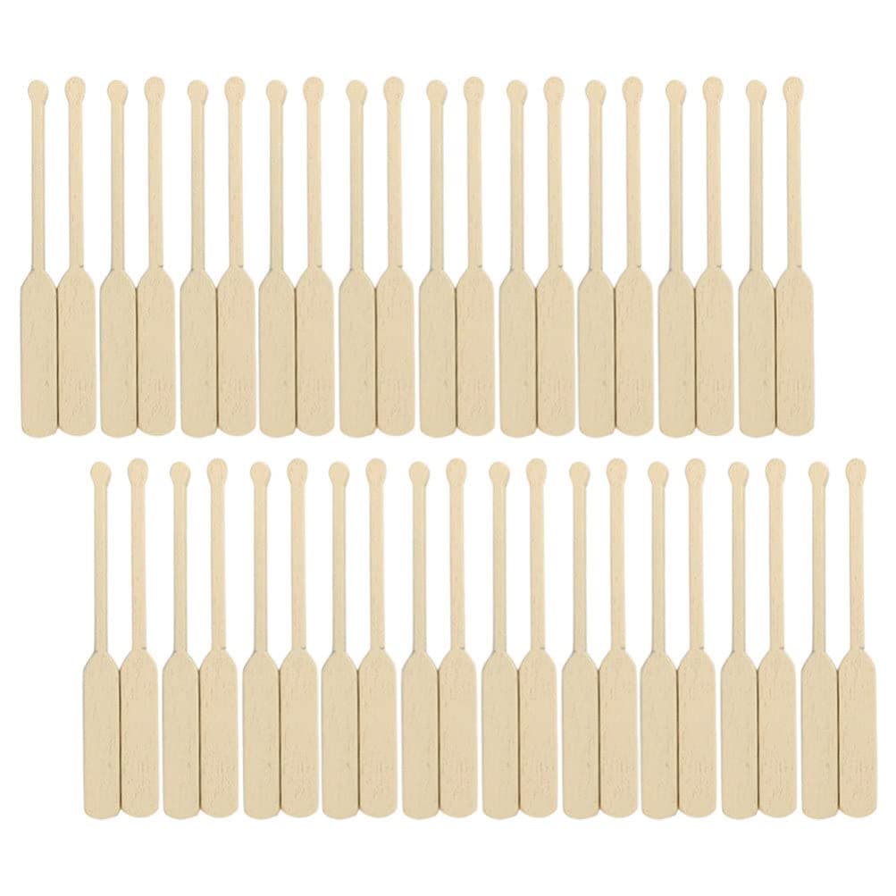 Toyvian Kids Toys Mini Wooden Paddle Miniature Wooden Boat Canoe Paddles Miniature Blue Row Boat Little Boat Canoe Model Landscape Resin Figurine Ornament 24 Pairs Ocean Decor Mini Toys