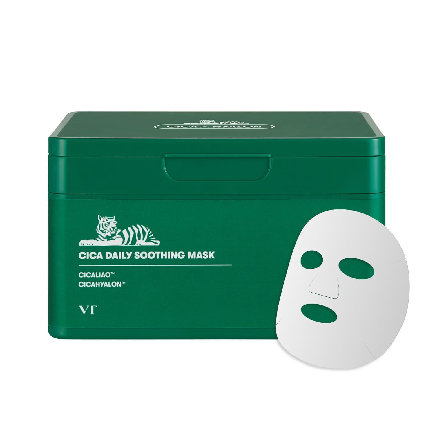 VT COSMETICS Daily Soothing Mask 30ea | Facial Sheet Mask for Moist & Hydrating, 30 Day Supply, Centella Asiatica Face Mask, Instant Calm & Glow, Korean Skincare