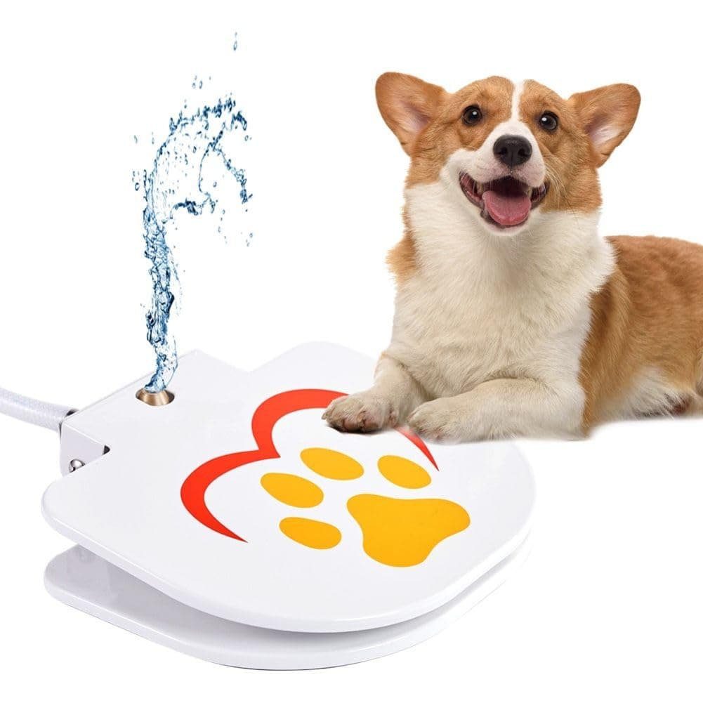 Sturdy Dog Water Fountain, Dog Sprinkler for Outdoor Dog Drinking Water, Easy Paw Activated Drinking, Providing Constant Stream,Y Splitter Included