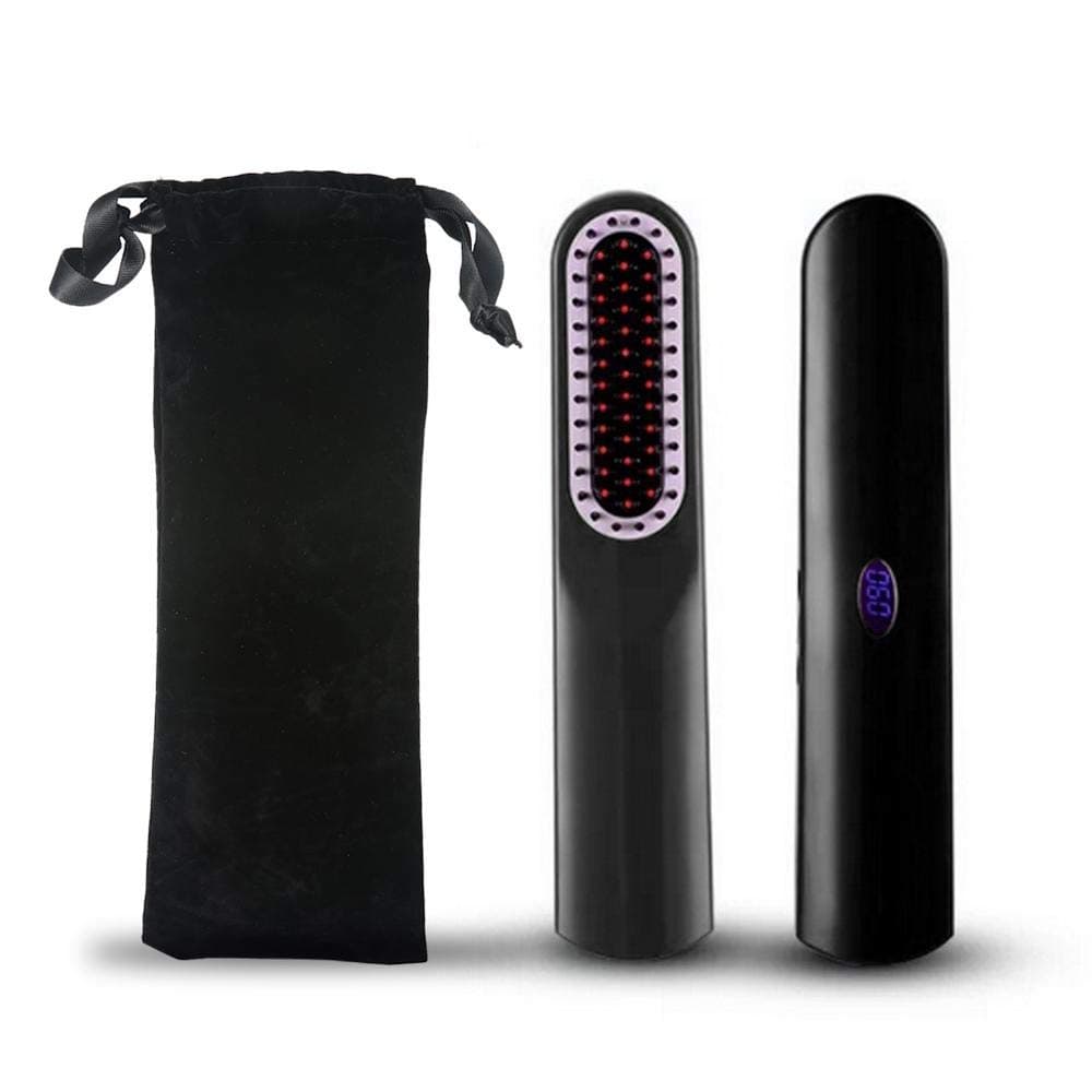Portable Cordless Beard Straightener Brush with Auto Shut Off and LED Display Function