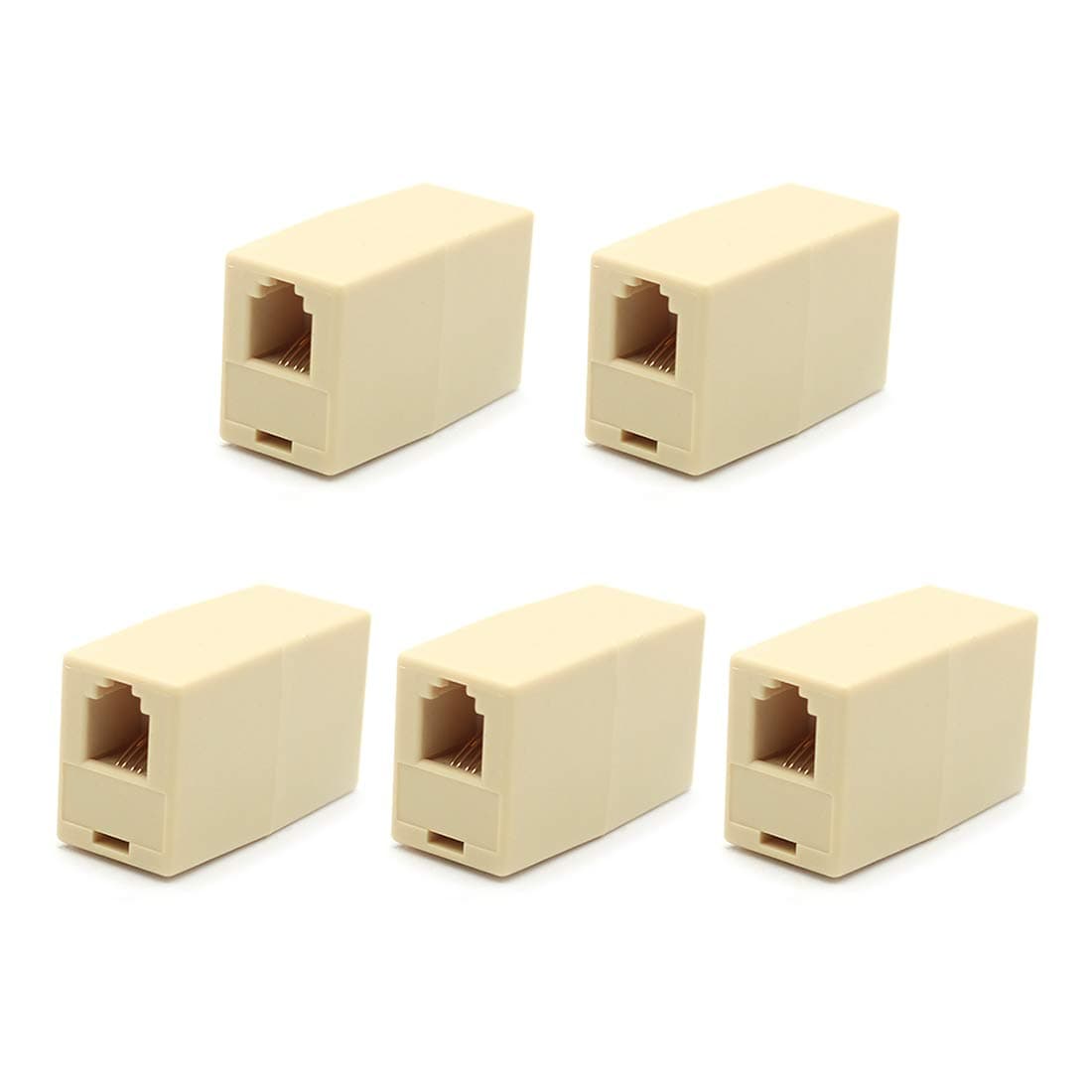OLIREXD 5Pcs RJ9 Coupler Connector Extender, Female to Female Ethernet Cable Coupler, Telephone Line Coupler for Connecting Two Handset Cables Cord Together 6P4C/RJ9/RJ10/RJ22