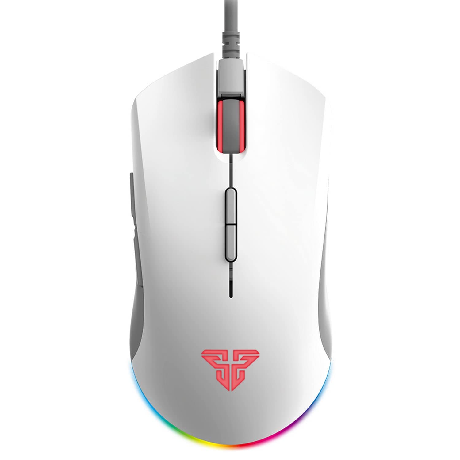 FANTECH Blake X17 Advanced Wired Gaming Mouse, 16.8 Million RGB Color Backlit, 10,000 DPI Optical Sensor, 7 Programmable Buttons, for Right or Left Hand Use, White (Space Edition)