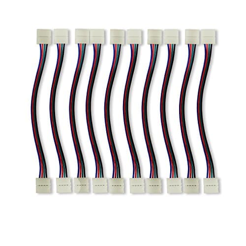 SUNNEST LED Strip Connector LED 5050 Flexible RGB Strip light Connectors,10 mm Wide Strip to Strip Jumper(10pack)