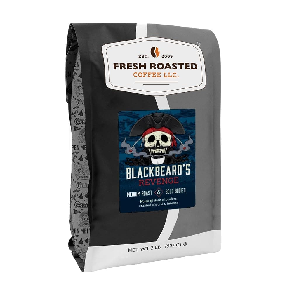 Blackbeard's Revenge, 2 lb (32 oz), Medium Roast, Kosher, Whole Bean