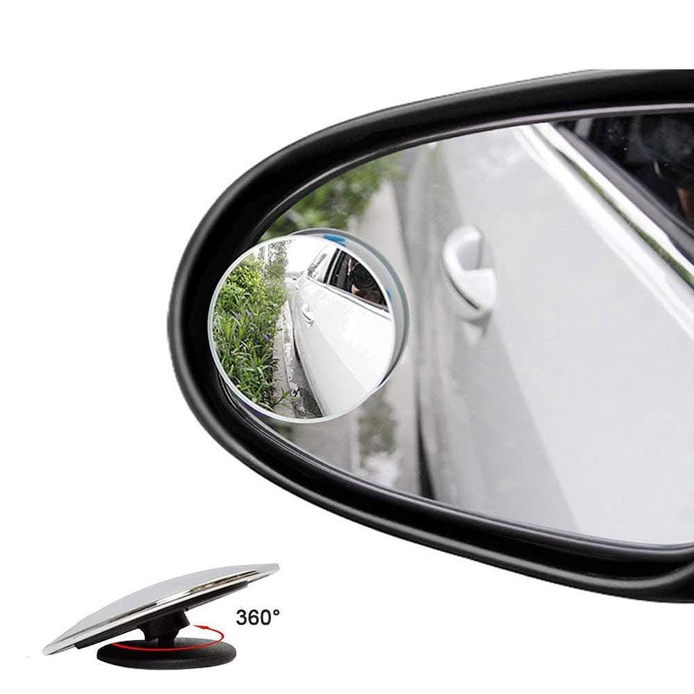 Blind Spot Mirrors - Waterproof Frameless 360°Rotatable Convex Rear View Mirror - Durable Side Mirror Blind Spot For Universal Cars, Vans, Trucks, Motorbike and More - 2 Pack
