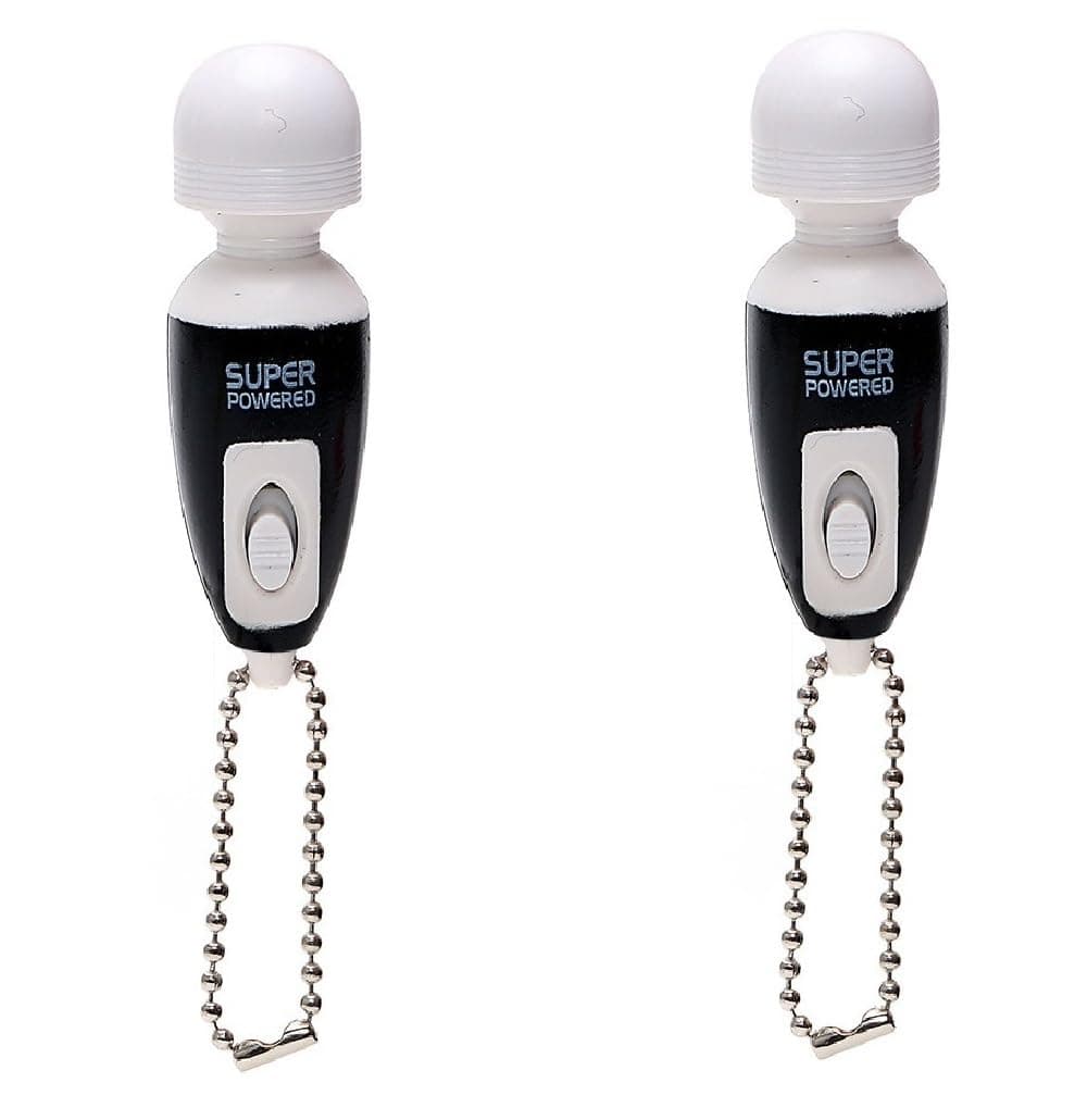 2PK Mini Portable Small Keychain Vibrating Massage Body Tool Heads Massager Pocket Toy for Women Neck Shoulder Face Back Muscles