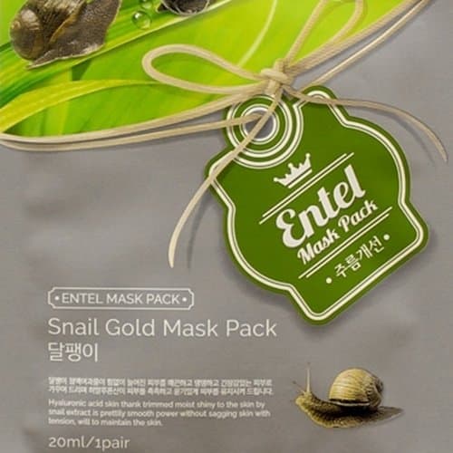 Entel Snail Gold Facial Mask Sheet Pack Korea Beauty Face Natural Essense Skin Care 10Pcs