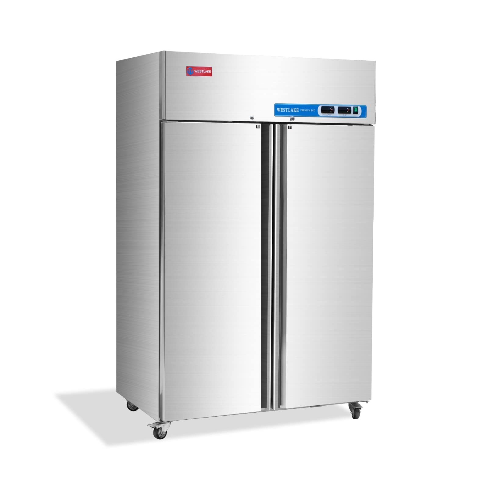 Commercial Refrigerator and Freezer Combo 48"W 2 door 2 Section Stainless Steel Reach in Solid door Fan Cooling 36 Cu.ft Refrigerator and Freezer Combo for Restuarant, Bar, Shop, etc