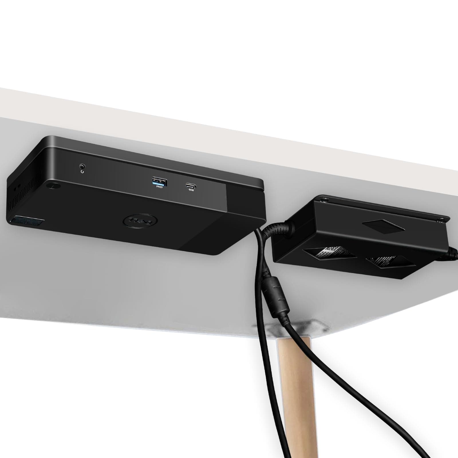 Under Desk Mount for Dell WD19 / WD19S / WD19TBS / WD19TB / WD22TB4 Dock + Power Bricks, Docking Station & Power Bricks Holder