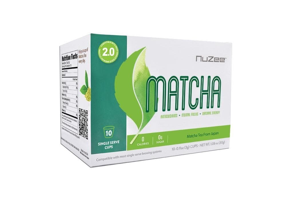 NuZee Matcha 2.0 Single Serve Cups 10ct High In Antioxidants Increases Natural Energy & Mental Focus