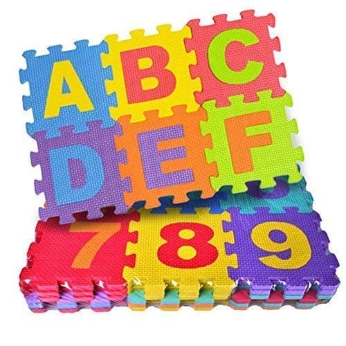 Cartup Puzzle Mat for Babies, Play Mat 36 Tiles, Kids Puzzle Mats, Foam Kids Educational Interlocking Toys (Big Foam Blocks)