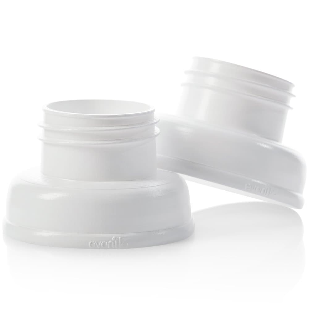 Evenflo FeedingBreast Pump Adapter to Balance Plus Wide Neck Baby Bottle (Pack of 2), White (5142112)