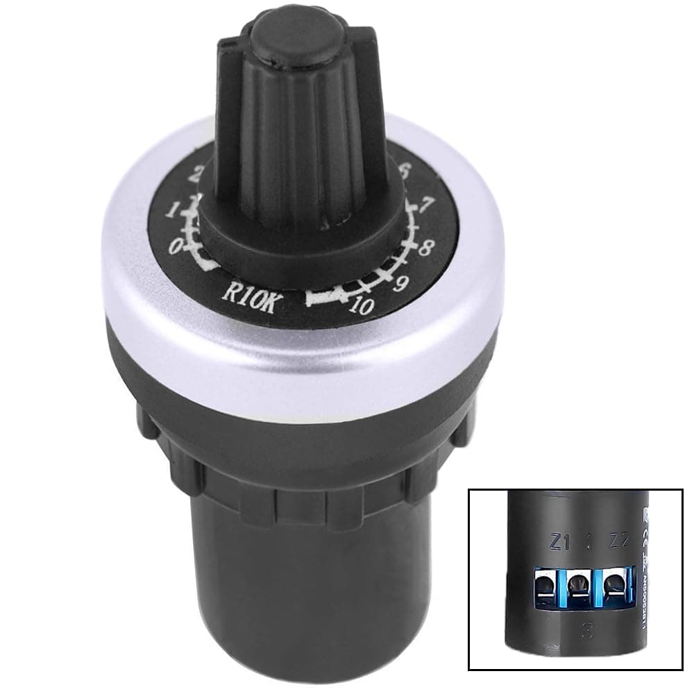 LA42DWQ 22mm 10k Governor Rotary Potentiometer Pot Inverter Converter Resistance Variable Speed Drive Potentiometer Switch, 10K ohm