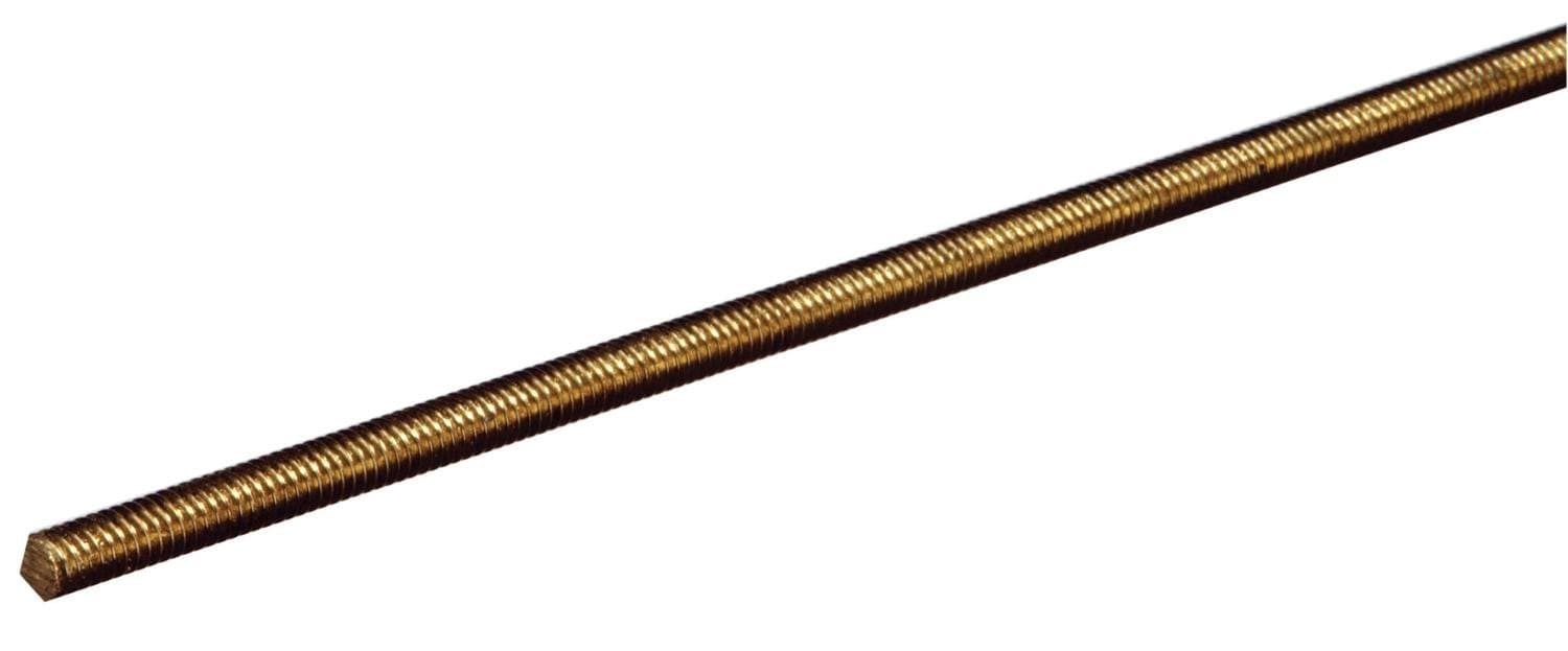 Steelworks Corporation 11505 Bolt Master 6-32 x 12" Threaded Rod NF Brass