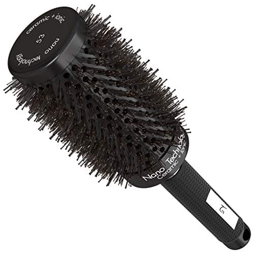 Large Round Hair Brush for Blow Drying & Styling by TG Stockholm - Premium Ceramic Coating with Added Boar Bristle for Best Natural Shine, Extra Volume and Fast Drying - Barrel Size: 2,1 Inches