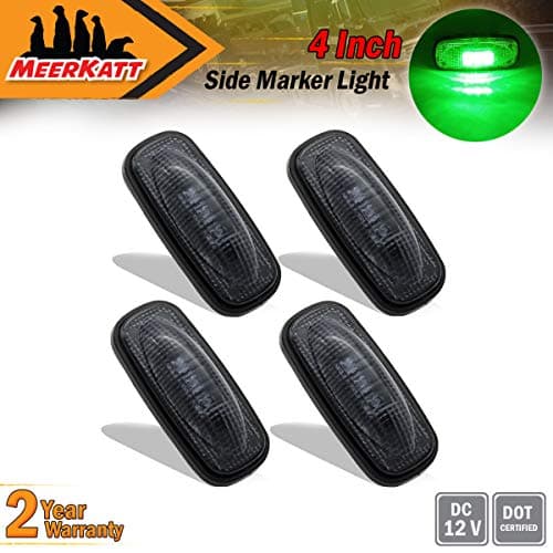 Meerkatt (Pack of 4) Smoked Lens Red Super Bright Flux 3 Dually Bed LED Clearance Lamp Car Truck Front Rear Side Fender Marker Sealed Bulb Light For 2003-2009 DODGE RAM 3500 HD Aftermarket 12V DC UK12