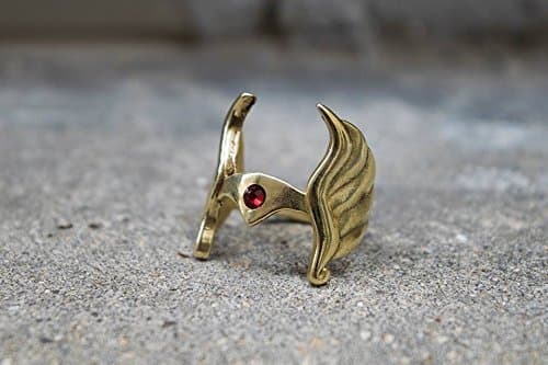She-Ra, Princess of Power Ring in Golden Brass with Red Swarovski.