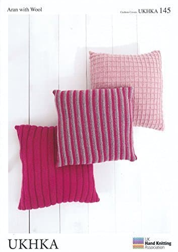 UKHKA 145 Knitting Pattern Cushion to knit in Chunky and Aran wool by UK Hand Knitting Association