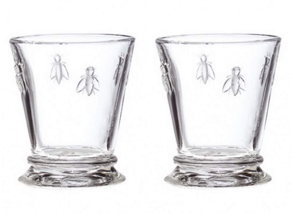 La Rochère La Rochere 10oz Glass Tumbler Set of 2 Bee Tumbler, 9 oz