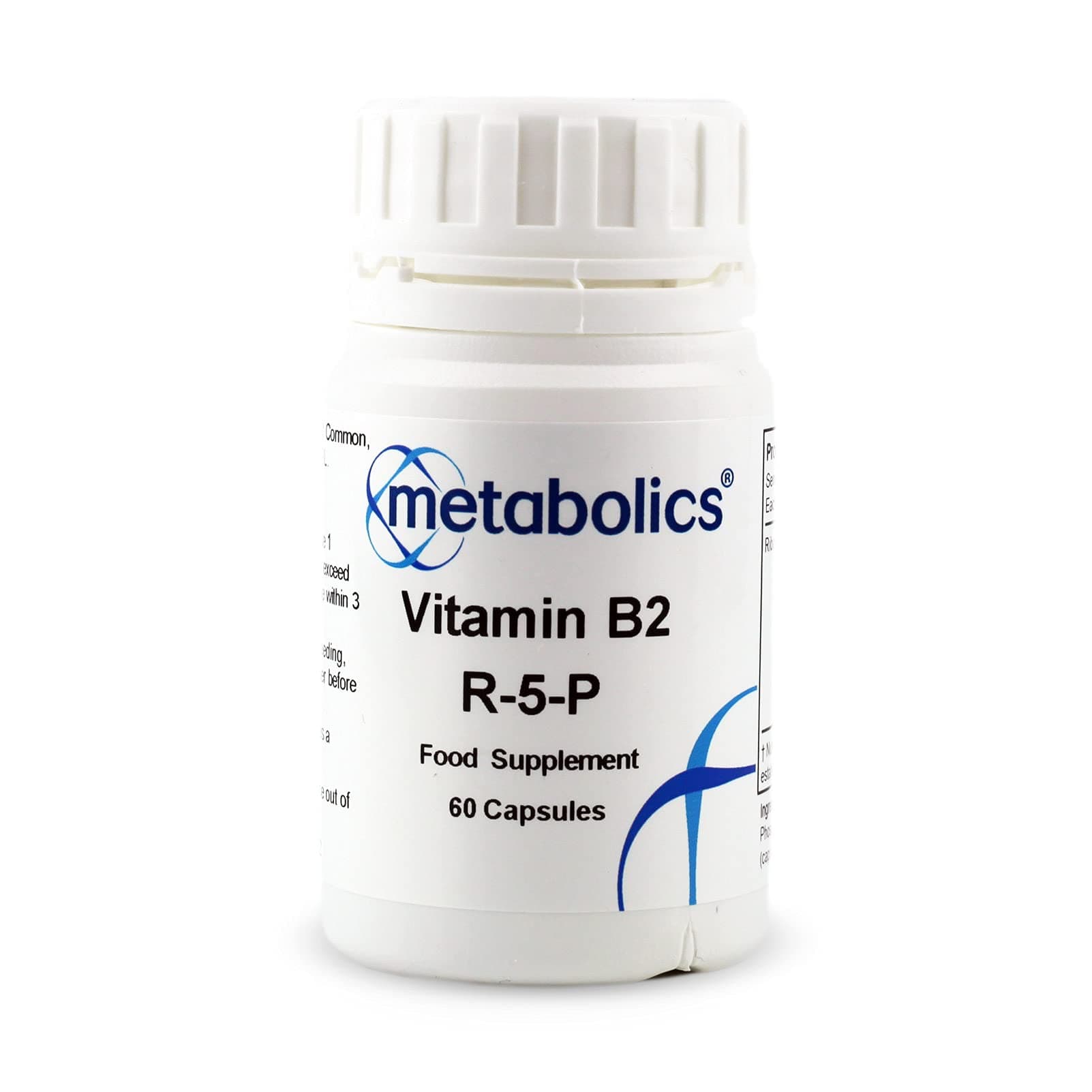 Metabolics Vitamin B2 Riboflavin 47.5mg- | 3393% NRV | B2 Capsules Containing Riboflavin 5 Phosphate - Additive Free Supplement