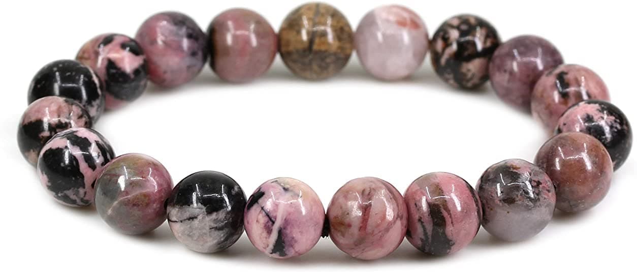 Blessing Crystal Natural Rhodonite Bracelet 8 Mm For Healing Energy Stone Loving Energy, Heart Chakra, Self Love, Compassion For Unisex Adult