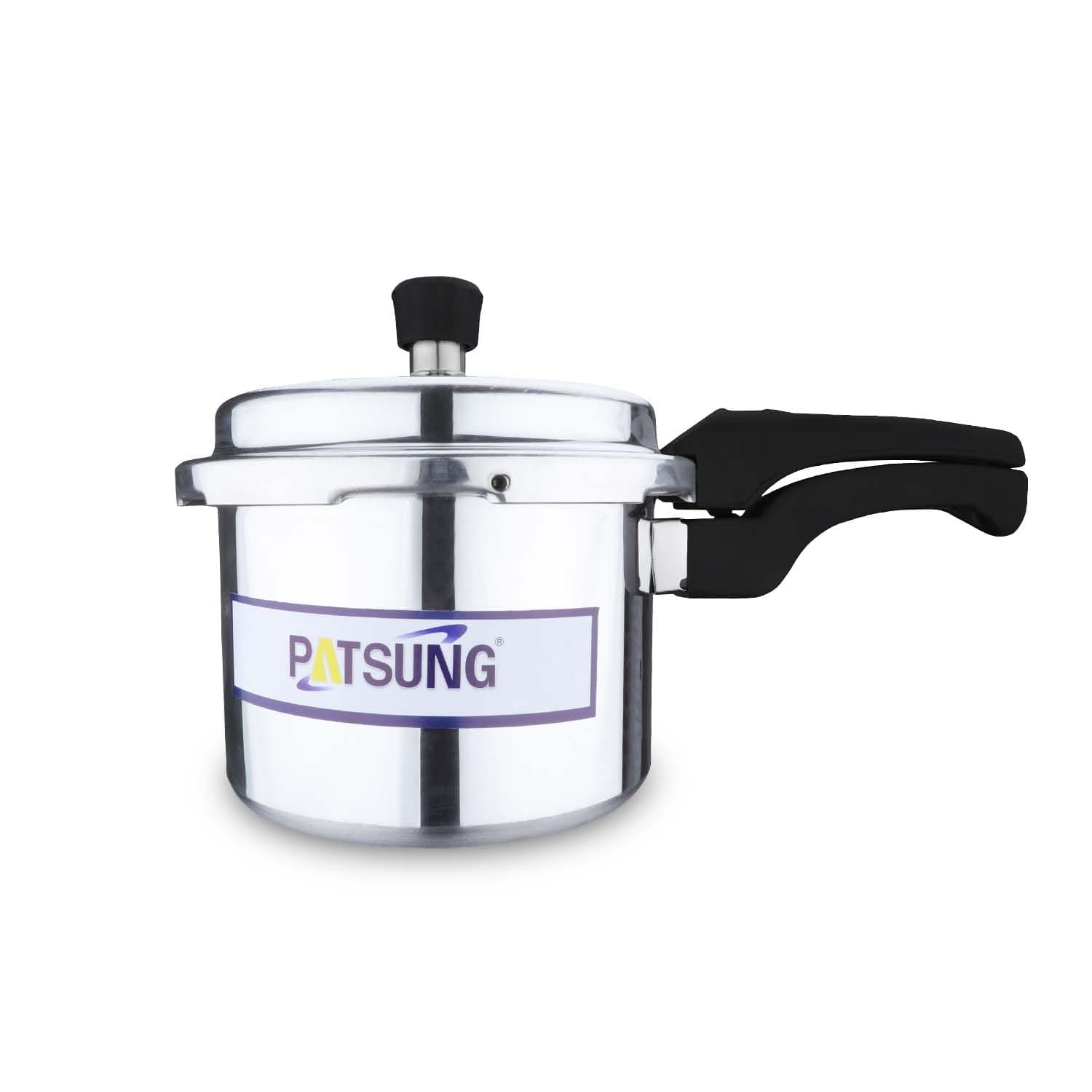 Aluminium Pressure Cooker with Outer Lid Gas Stove Compatible 3 Litre Capacity for Healthy Cooking (Silver) ISI Marked, 2 years warranty