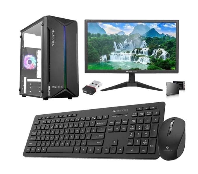MegaDesk All-in-One Desktop Computer Set, i7 4th Gen, 16 GB RAM, 256 GB SSD, 1 TB HDD, 22" HD LED Monitor, Wireless Keyboard & Mouse, WiFi, Windows 10, MS Office (16-256-1TB)