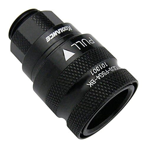Koolance QD3-FSG4-BK QD3 Female Quick Disconnect No-Spill Coupling, Male Threaded G 1/4 BSPP *Black*
