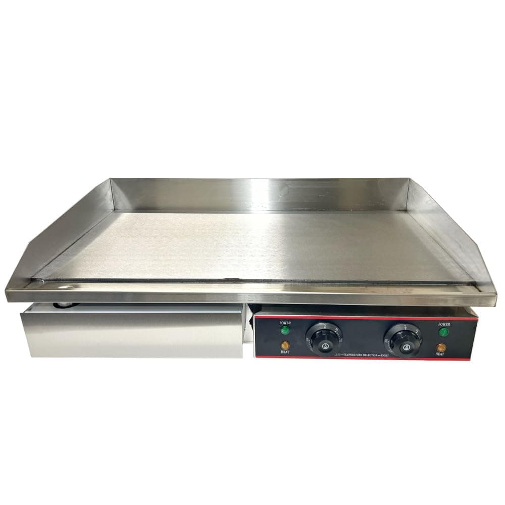 Chef-Hub Commercial Double Sided Counter Top Electric Stainless Steel Griddle/Flat Hotplate/Barbeque Griddle/Kitchen Grill/Fried Pans - 4.4Kw Ideal for Eggs, Bacon, and Sausages Etc.