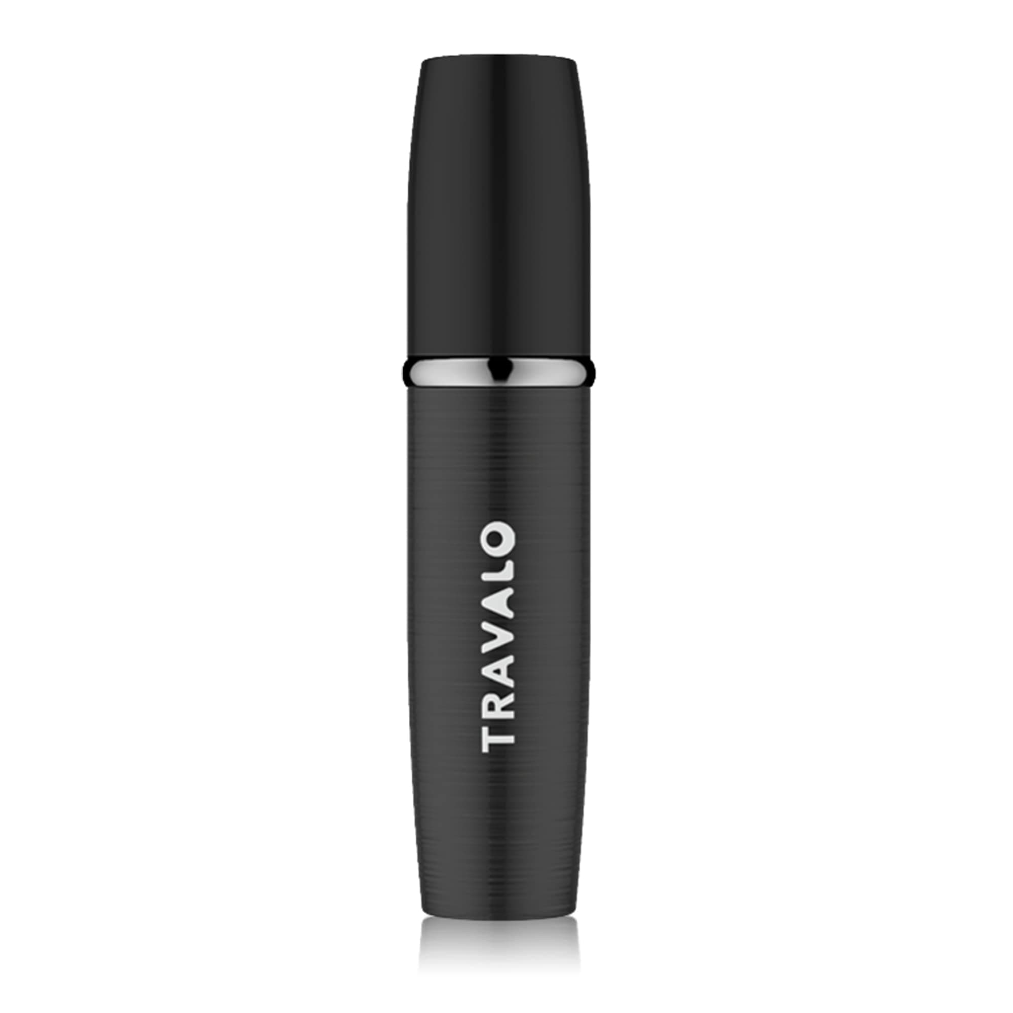 Travalo LUX Perfume Atomizer - Leak-Proof and TSA Approved for Air Travel - Reusable Airtight Easy Fill Mini Pump Sprayer - Lightweight Portable - Brushed Polished Metal Alloy Outer Shell - Black