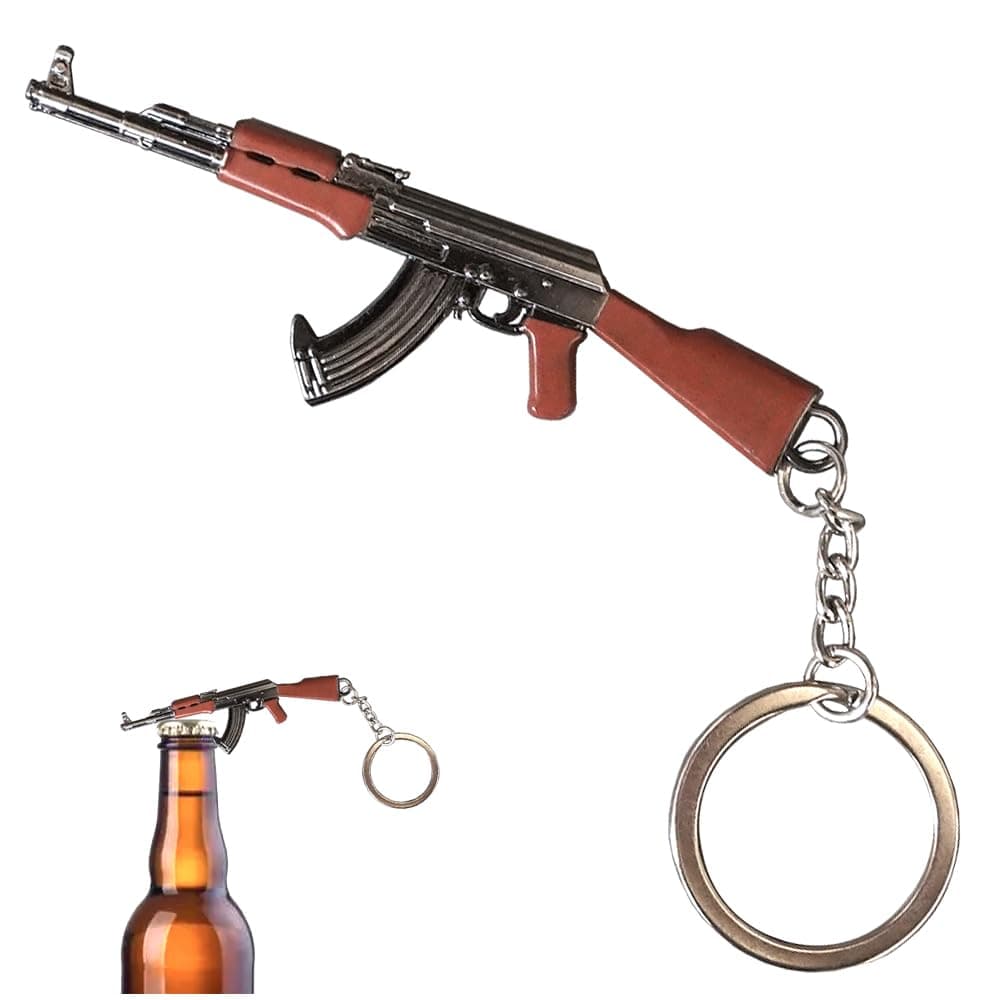 JEWSUN AK-47 Keychain Bottle Openers for Outdoor Campaign Bar Restaurant Portable Wine Opener Best Gift for Men Soldier