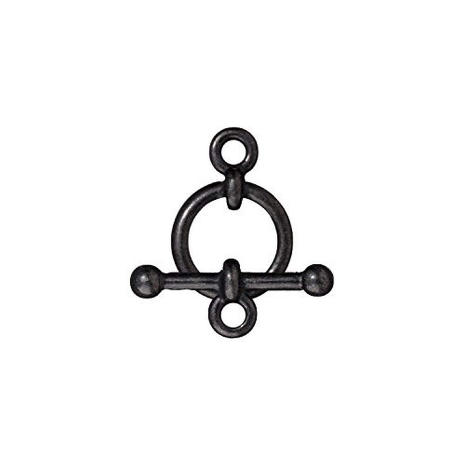 TierraCast Toggle Anna, 12mm, Black/Gunmetal Finish Pewter, 2-Pack