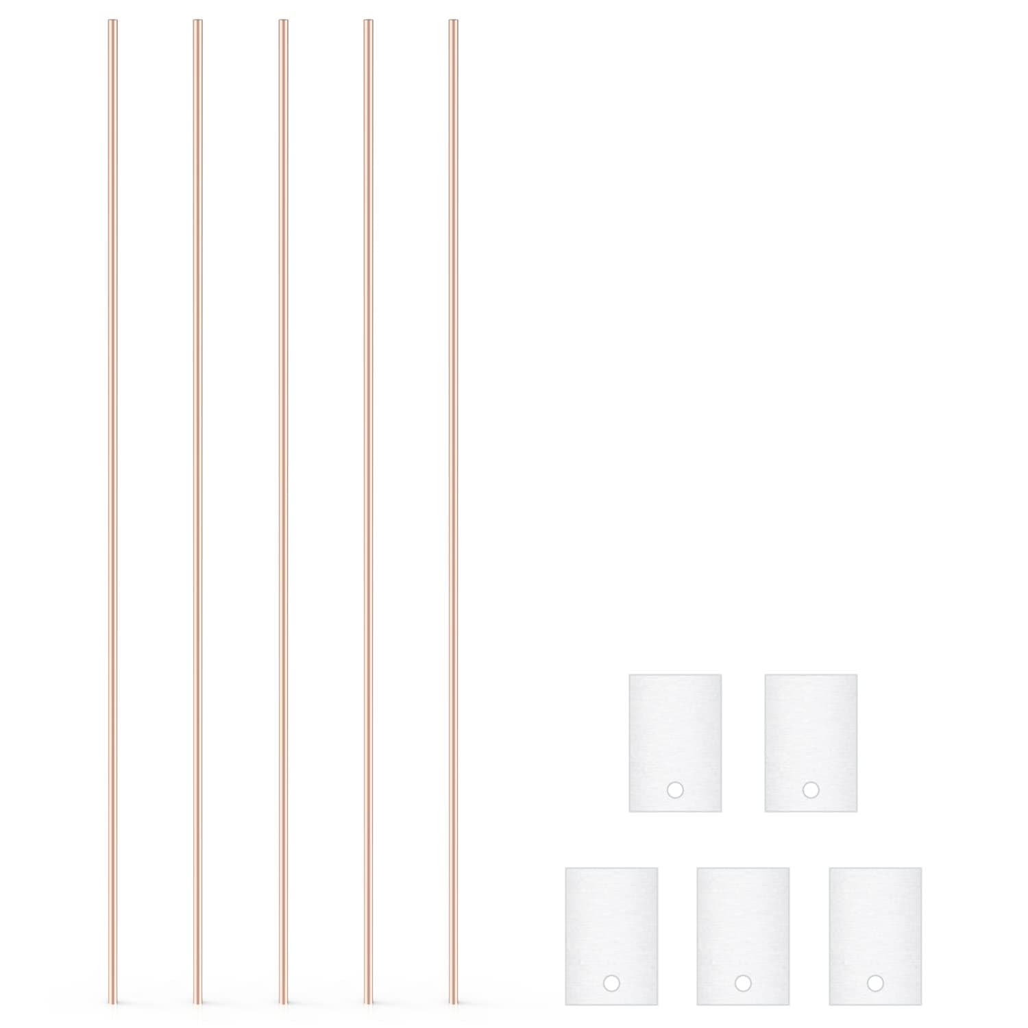 stonylab Manganese Plate 5 Pack, 99.95% 1x10x15mm Manganese Anode Flat Metal Foil Electrode with Copper Wire for CellLab Research