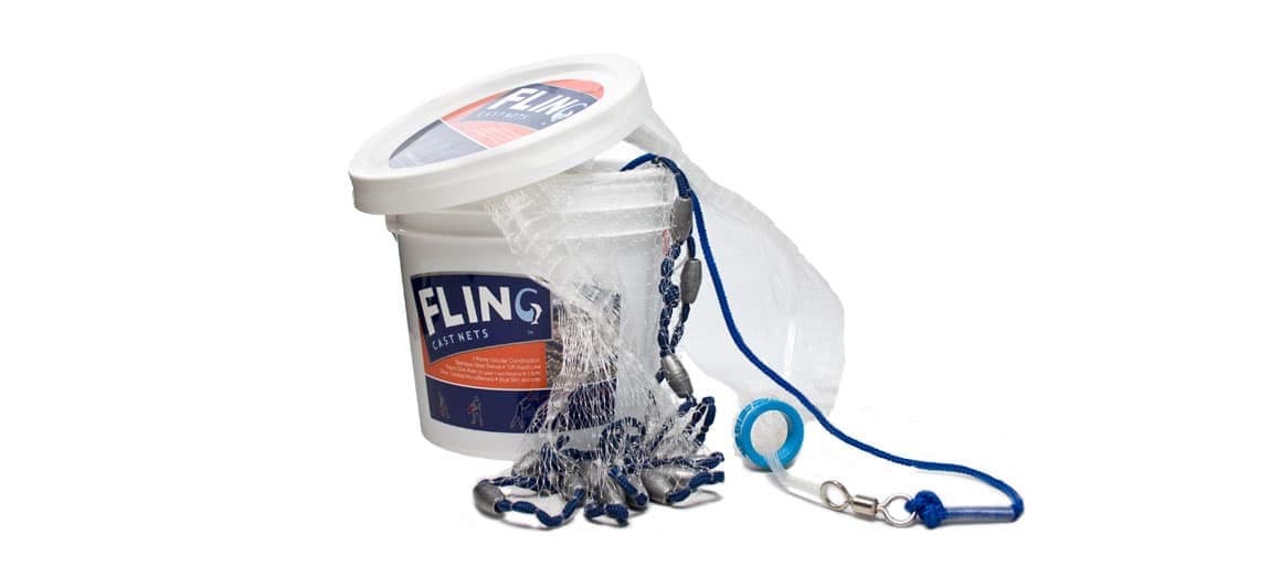 Fling Fishing Cast Net, Catch Bait Fish, Saltwater & Freshwater, Strong Nylon Mesh, Heavy Duty Lead Weights, Throw Net, Monofilament
