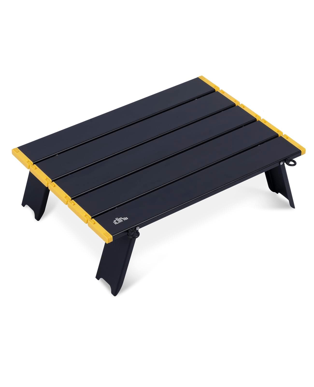 Ultralight Compact Mini Beach Picnic Folding Alu. Table with Carry Bag, Two Size (Black - S)