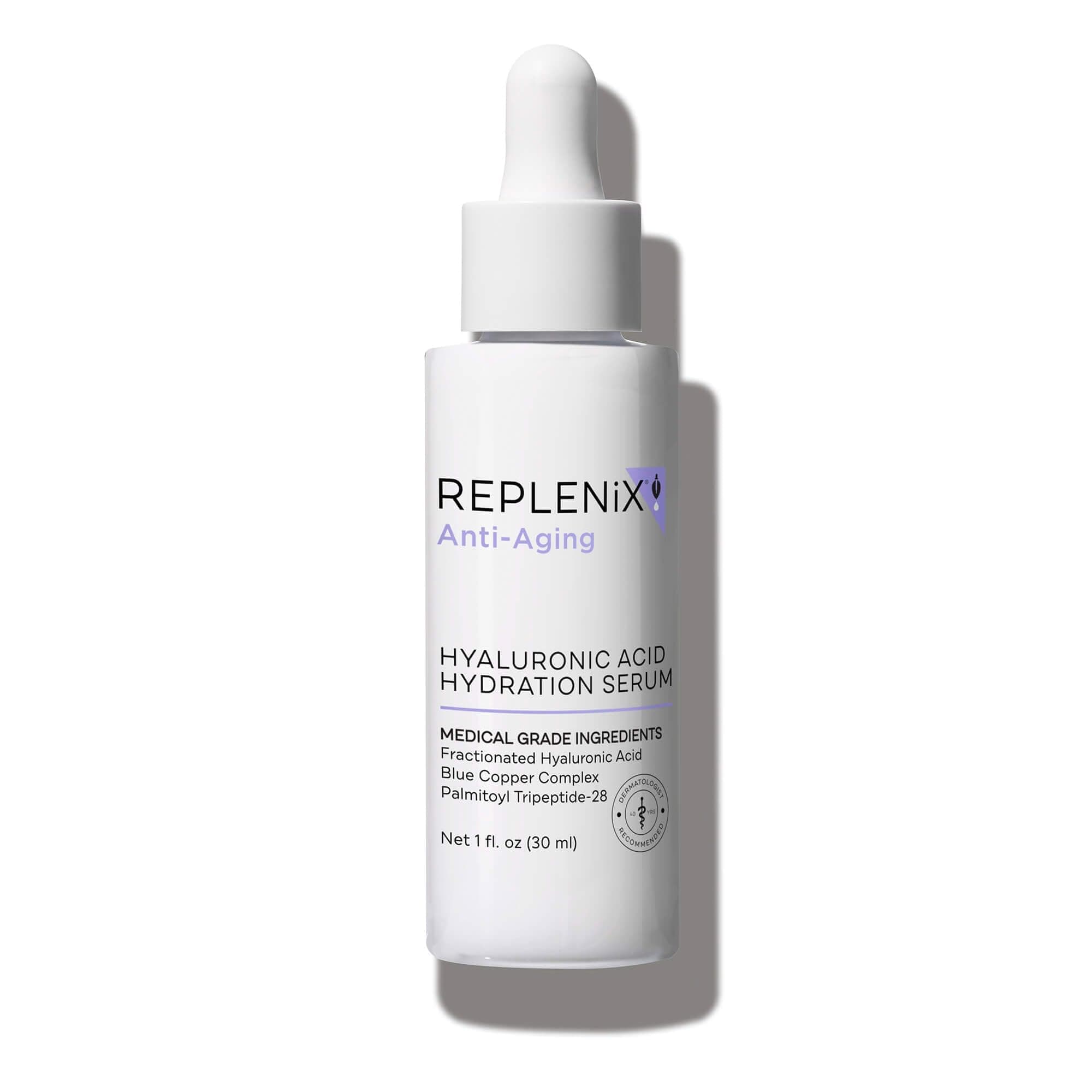 Replenix Anti-Aging Hyaluronic Acid Hydration Face Serum with Medical-Grade Ingredients (1 fl. oz)