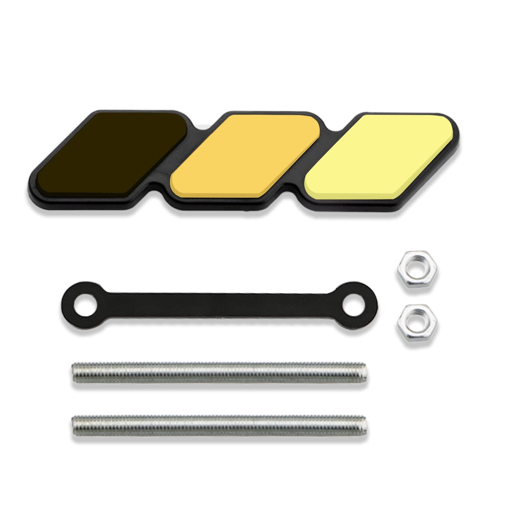 TRD Grille Decor Badge, Tri-Color Grille Insert Trims, Tri-Color Grille Badge Emblem Decoration Accessories Car Truck Label Fit for Tacoma 4Runner Tundra Sequoia Rav4 Highlander (Gold)