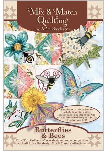 Anita Goodesign - Butterflies & Bees ~ Mix and Match Quilting ~ Embroidery Designs