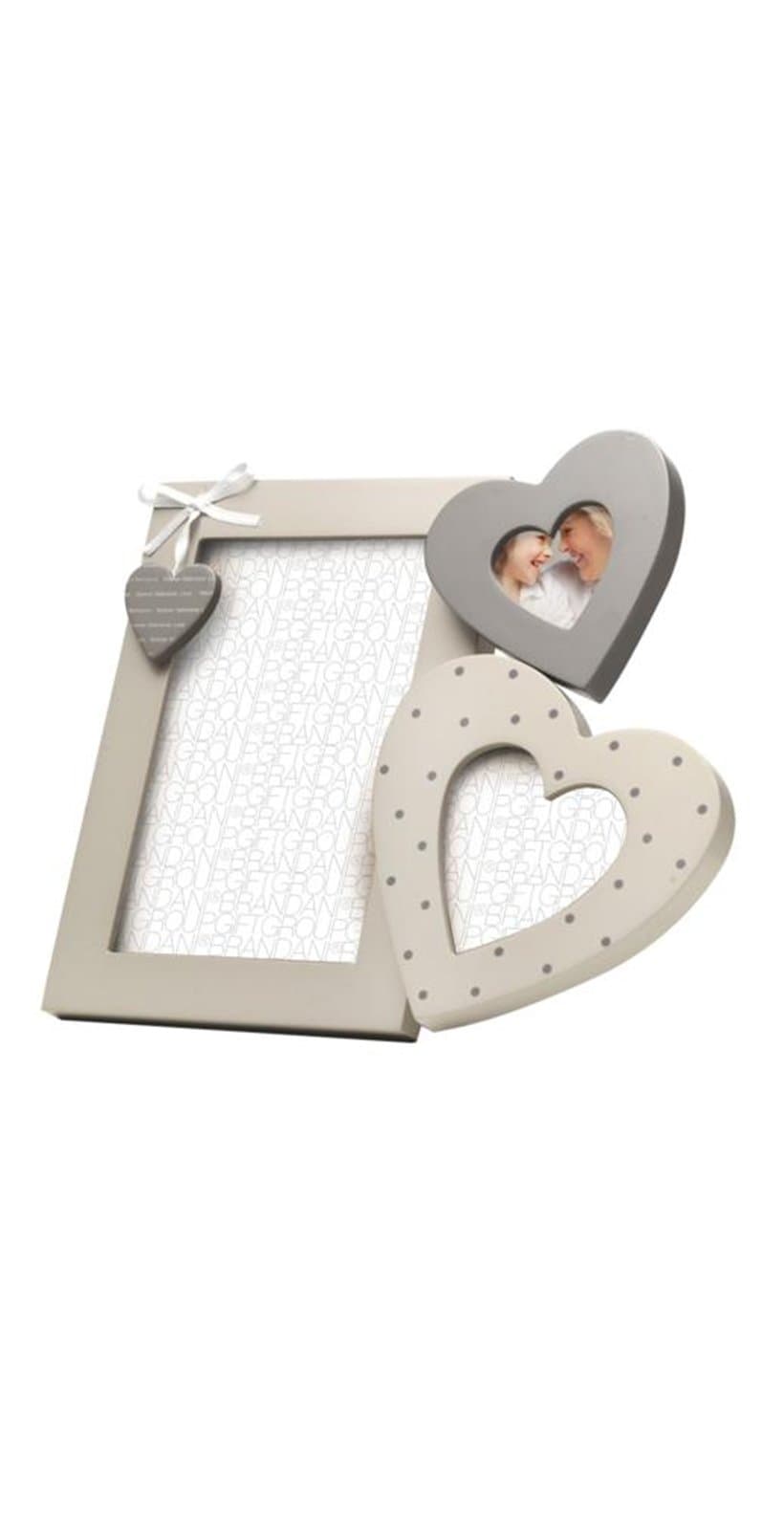 BRANDANI Tip Tap Millecuori Photo Frame, Miff Board, Dove Grey/White, One Size