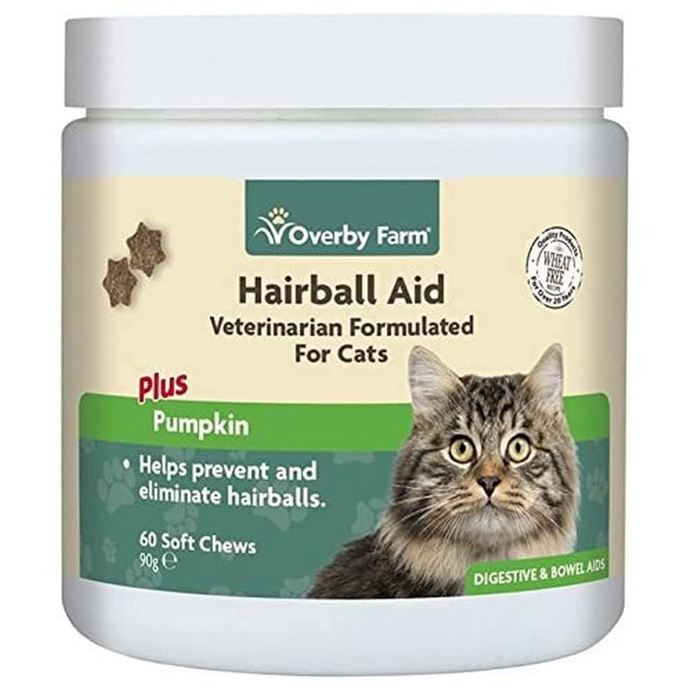 Overby Farm Hairball Aid Soft Chews for Cats, 60-Piece, 90 g