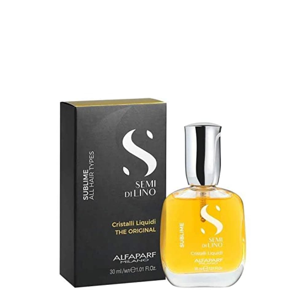 Alfaparf Milano Semi Di Lino Sublime Cristalli Liquidi Smoothing Hair Serum - Superior Finishing Hair Oil Treatment - Provides Brilliant Shine and Protection - Professional Salon Quality