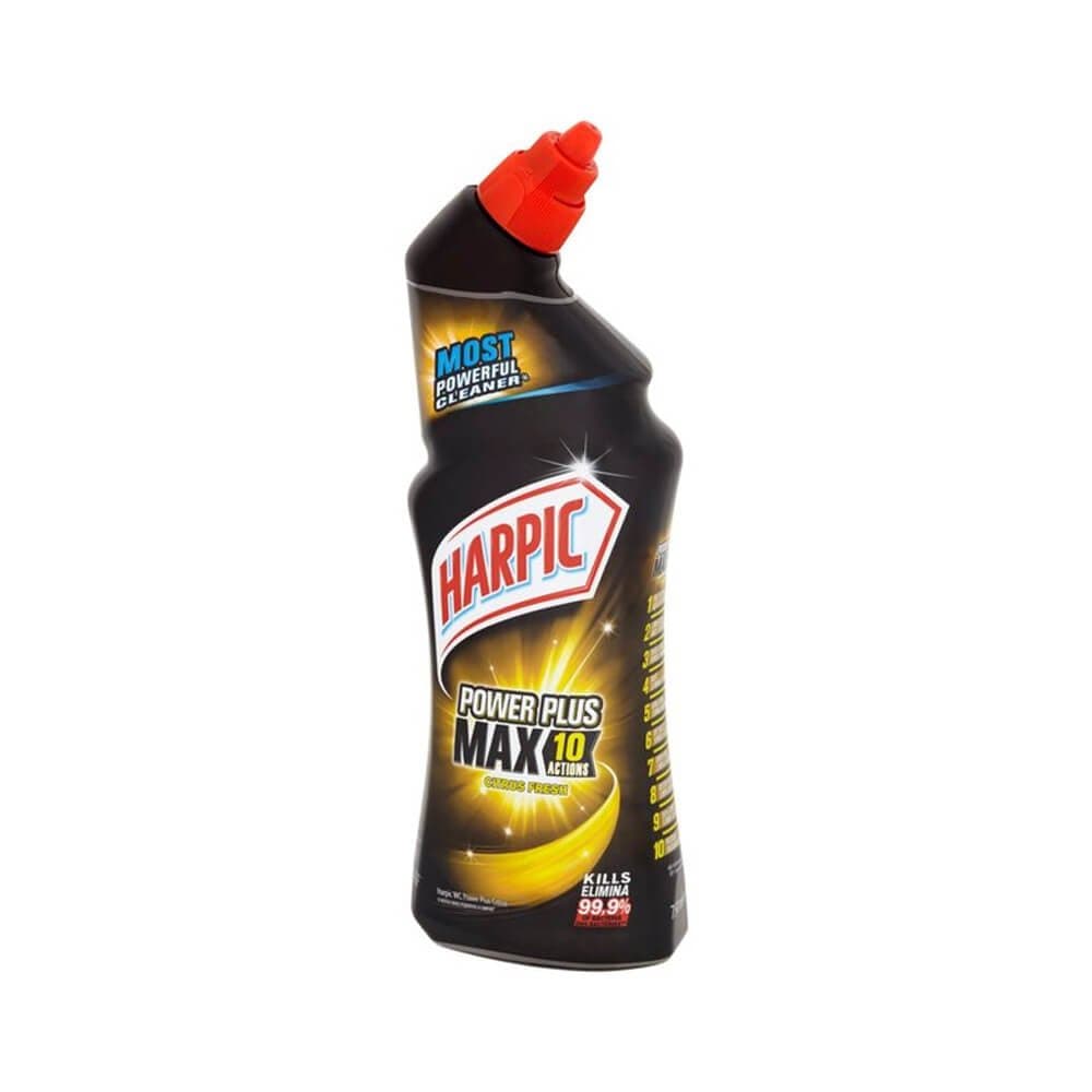 Pack of 6 Harpic Power Plus Max 10 Actions Citrus Fresh Toilet Cleaner 750ml each