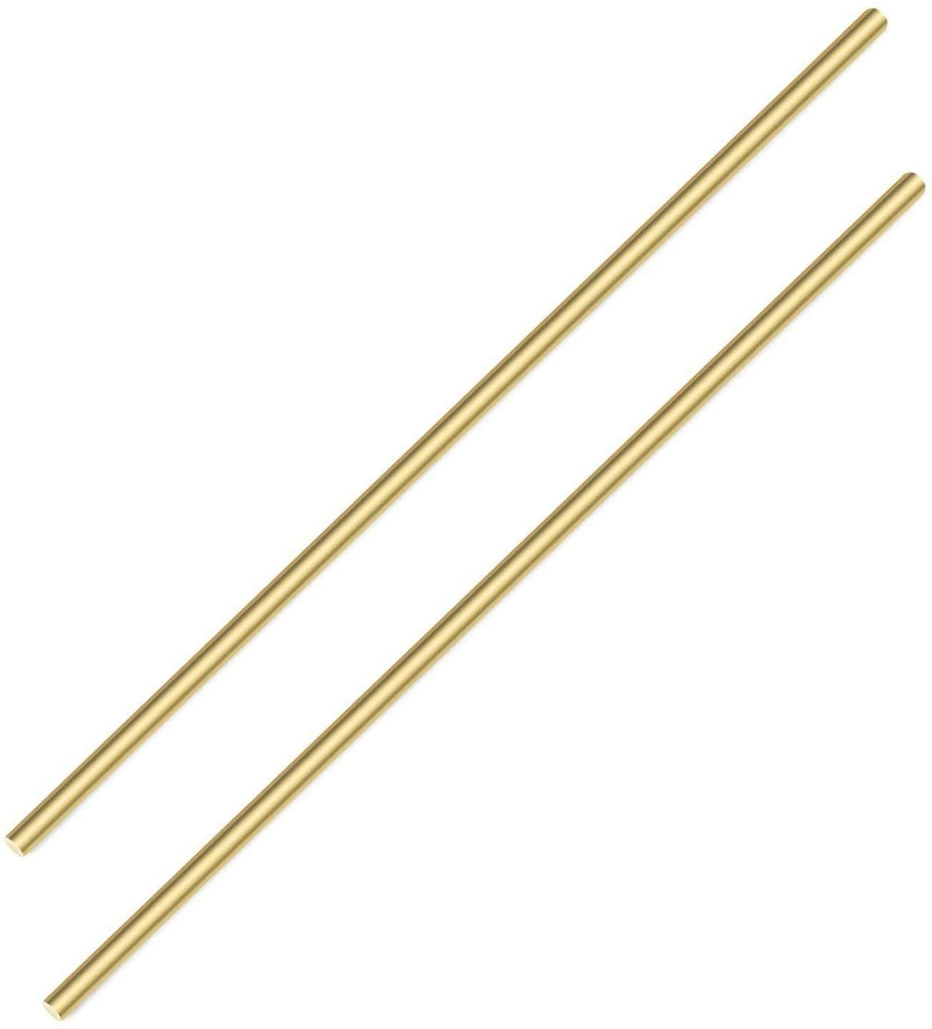 Sutemribor Brass Solid Round Rod Lathe Bar Stock, 5/16 inch in Diameter, 12 inches in Length (2 Pieces)
