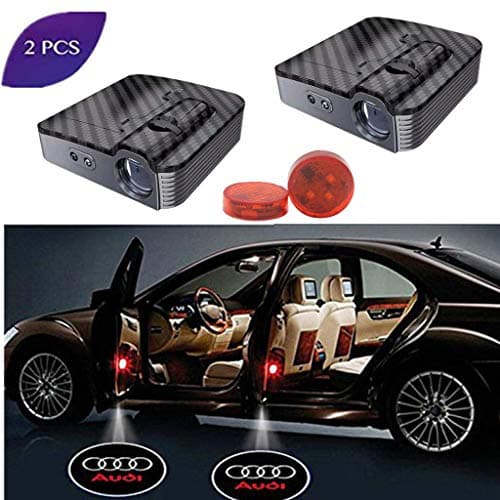 Shenwinfy High Definition Universal Wireless Welcome Light for Audi All Models, Infrared Door Light Smart Sensor LED Car Projection Light (2 Pcs Welcome Llight & 2 Pcs Car Door Warning Light)