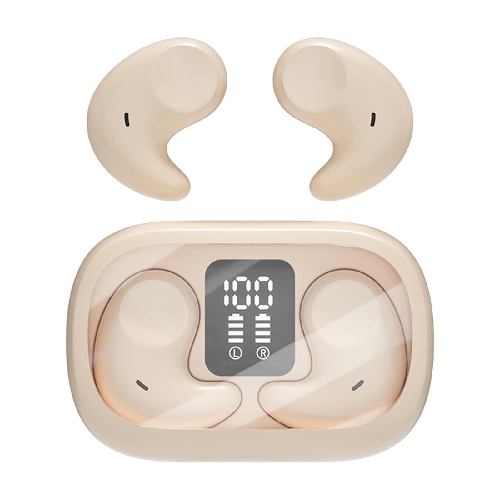 Sleep Earbuds Bluetooth in Ear Light-Weight Headphones, Mini Invisible Earplugs Small Design for Side Sleepers, 58H Playtime with Charging Case, Clear Calls& Noise Block, Off White