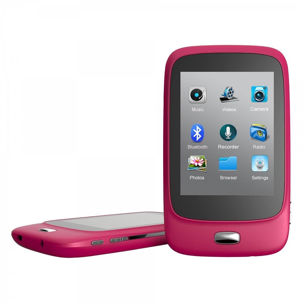 Riptunes MP-2868BTP 8GB MP3/MP4 Player with Bluetooth, 2.8" LCD & microSD Card Slot, Pink